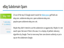 Example of eBay and its Sub Domain Spam